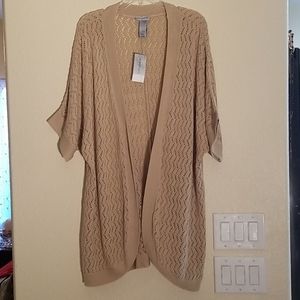 NWT CATHERINES Cotton Knit Cardigan Sweater
